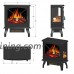 AKDY 20" Retro-Style Floor Freestanding Vintage Electric Stove Heater Fireplace (3 sides flat glass) - B076JHP79K